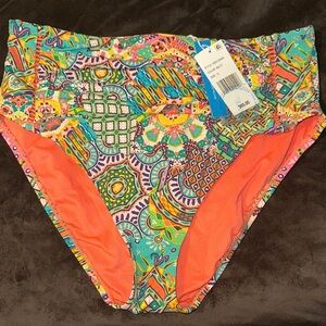 Bleu Rod Beattie Multicolor High-Waist Bikini Bottom